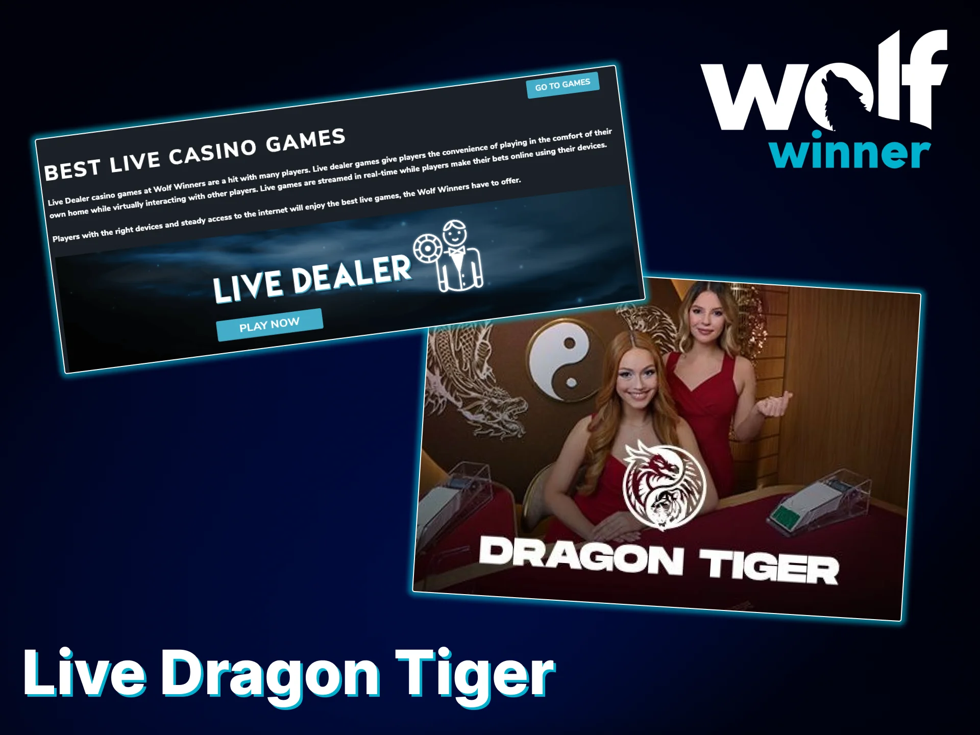 Dragon Tiger at Wolf Winner Casino is a simple game with live dealers and the ability to chat with other players.