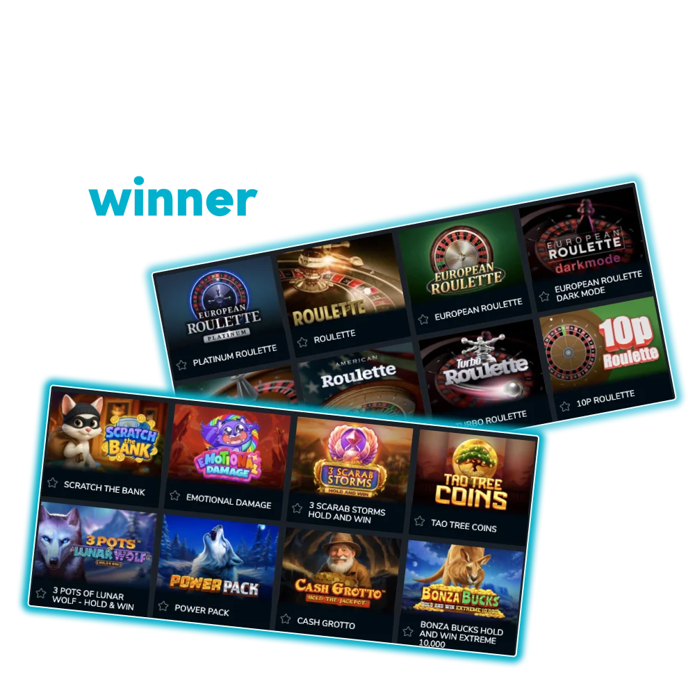 Discover the full range of Live Casino games on the official Wolf Winner website.